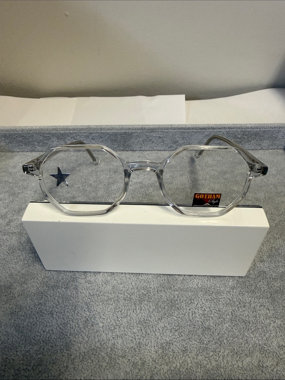 NWT Gotham style Flex 74 Clear Octagonal Unisex Glasses frames Eyesize 46